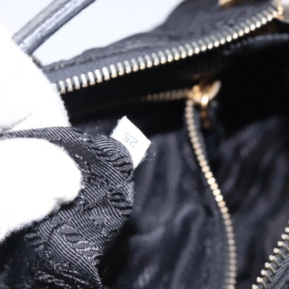 PRADA Shoulder Bag Nylon Black Gold Auth ki5865 - Picture 13 of 16